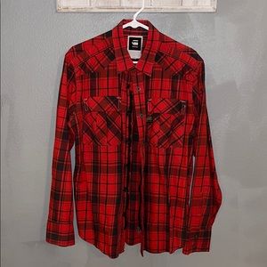 G-Star Raw Red Plaid Shirt Jacket XL